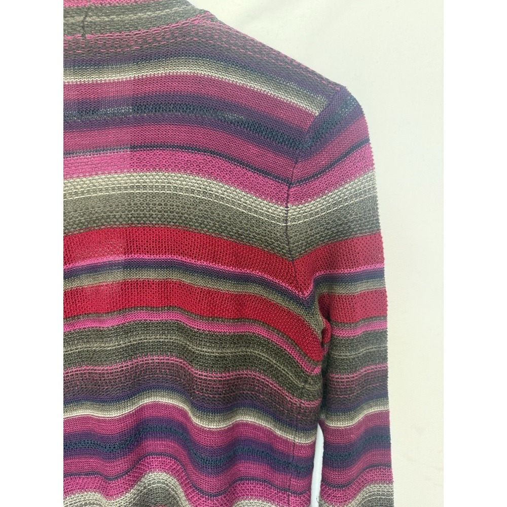 Ralph Lauren Womens Linen Knit Striped Open Cardigan Size S Western Preppy Aztec - Picture 11 of 15